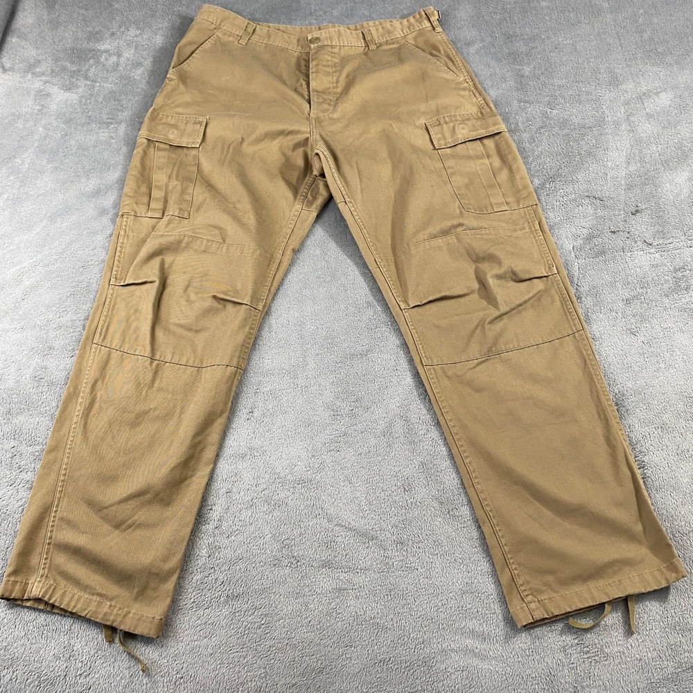 Rothco Cargo Pants Mens Large Regular Tan B.D.U. Tactical Military Khaki Twill